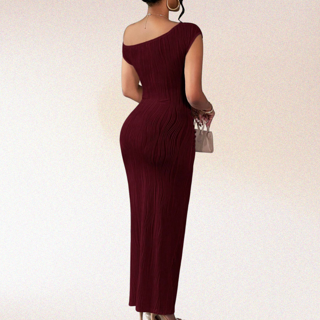 Eliz Off Shoulder Pleated Dress
